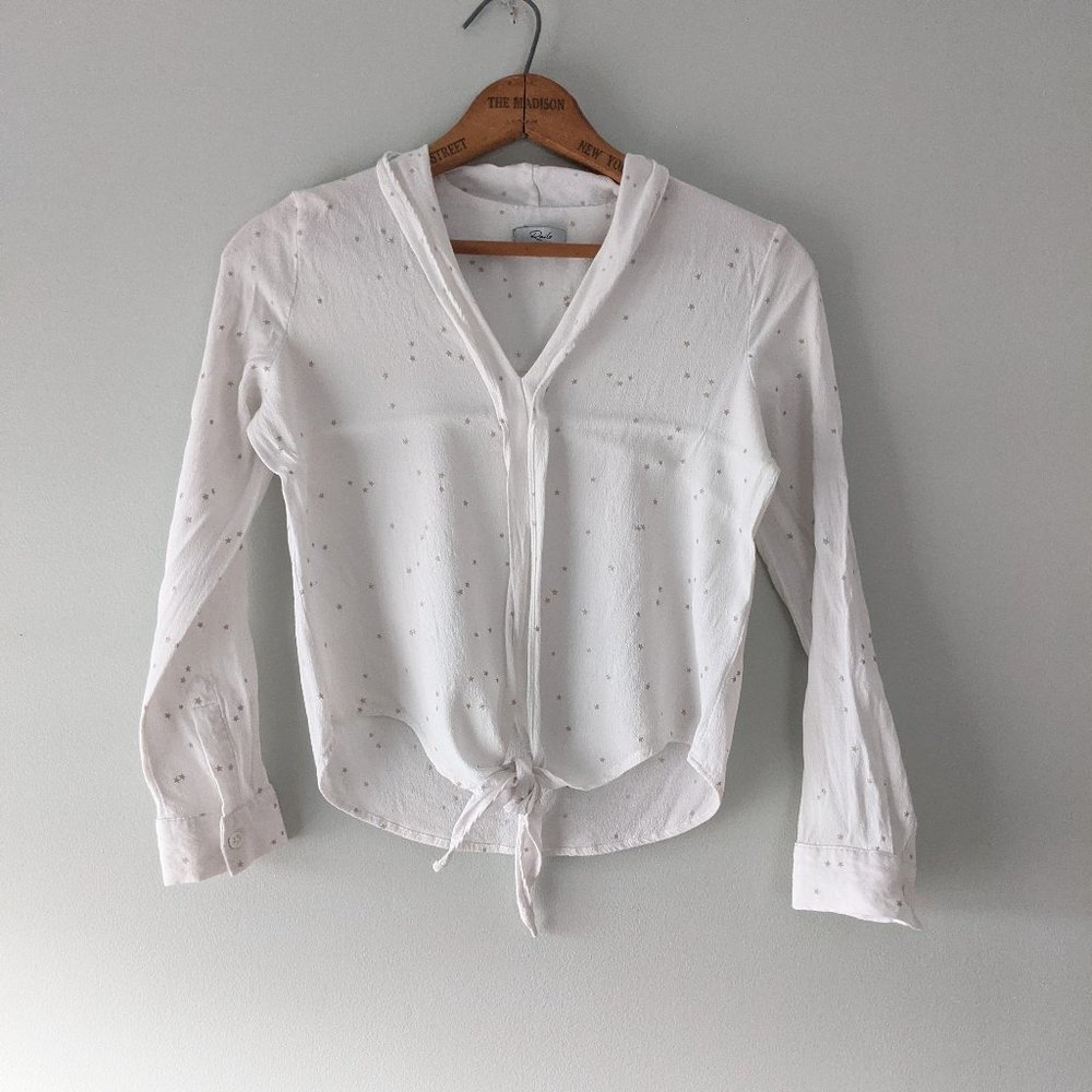 Rails | Ava Foil Tie Front Blouse Gradient Stars